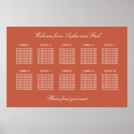 Póster de Asientos de Boda para Mesa de Terracota 