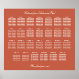Póster de Asientos de Boda para Mesa de Terracota 