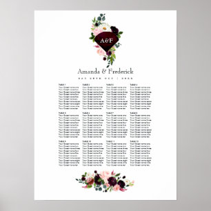Póster de asientos para el 40º aniversario de boda