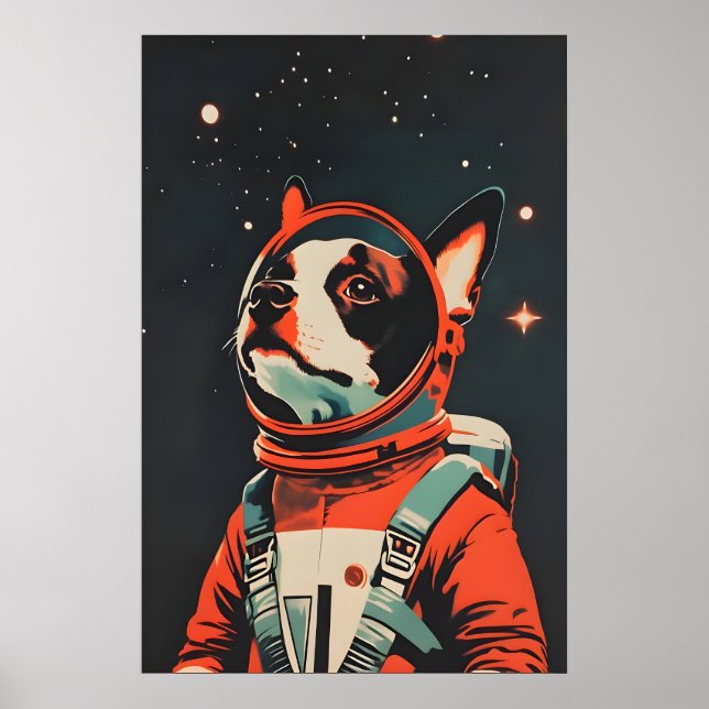 Póster de Astronauta Boston Terrier, Boston Terrie (Frente)