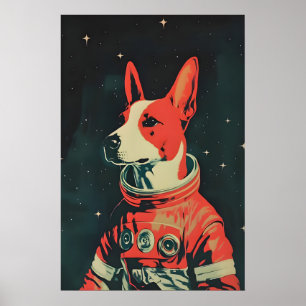 Póster de Astronauta Bull Terrier, Bull Terrier Re
