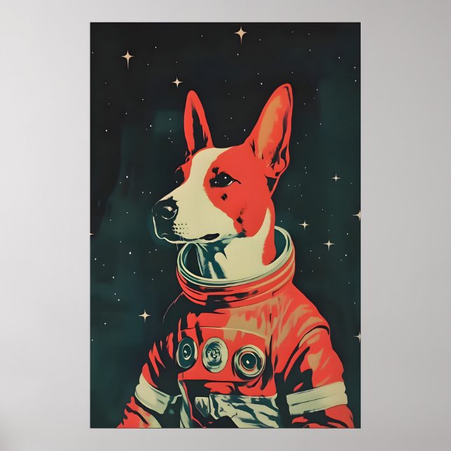 Póster de Astronauta Bull Terrier, Bull Terrier Re (Frente)