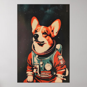 Póster de astronauta Cardigan Welsh Corgi, Corgi R