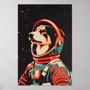 Póster de astronauta Collie, impresión retro de Co