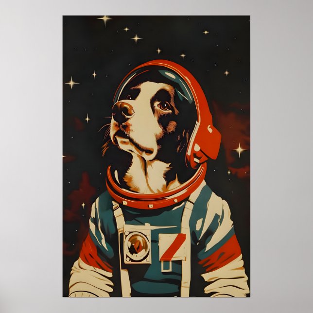 Póster de astronauta English Springer Spaniel, ing (Frente)