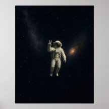 Póster de astronauta flotando en el espacio