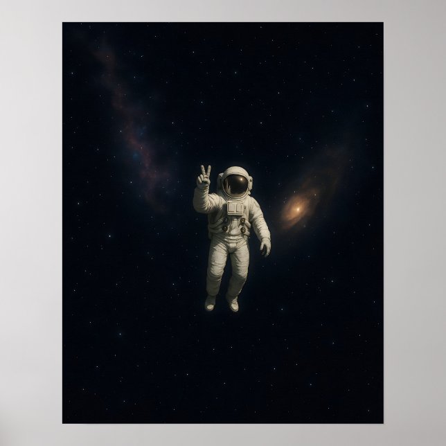 Póster de astronauta flotando en el espacio (Frente)