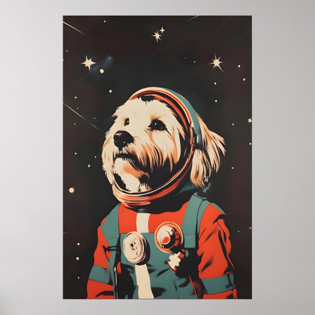 Póster de astronauta Havanés, impresión retro de H (Frente)