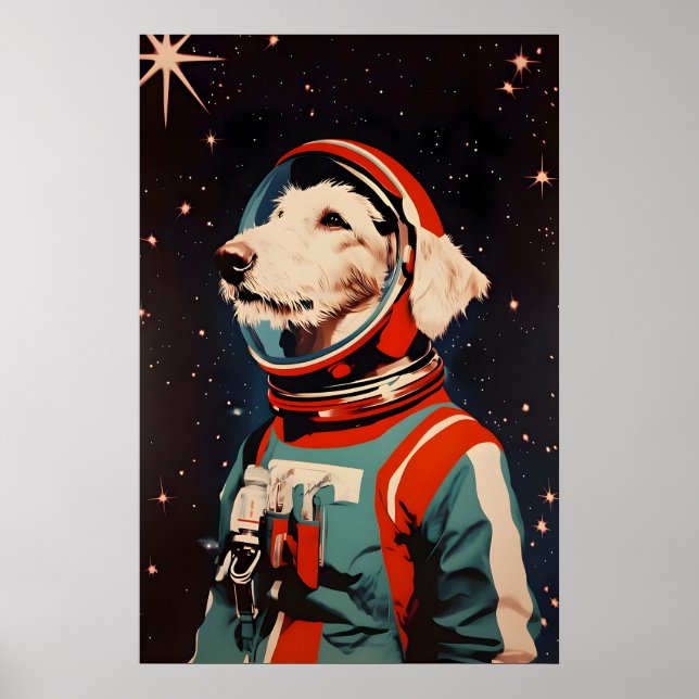 Póster de astronauta Irish Wolfhound, Irish Wolfho (Frente)