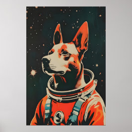 Póster de astronauta Malinois belga, Malinois belg