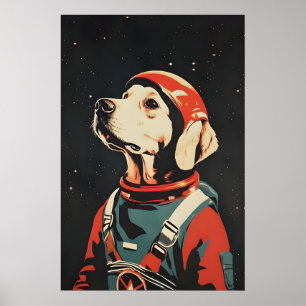 Póster de astronauta retriever de la bahía de Ches