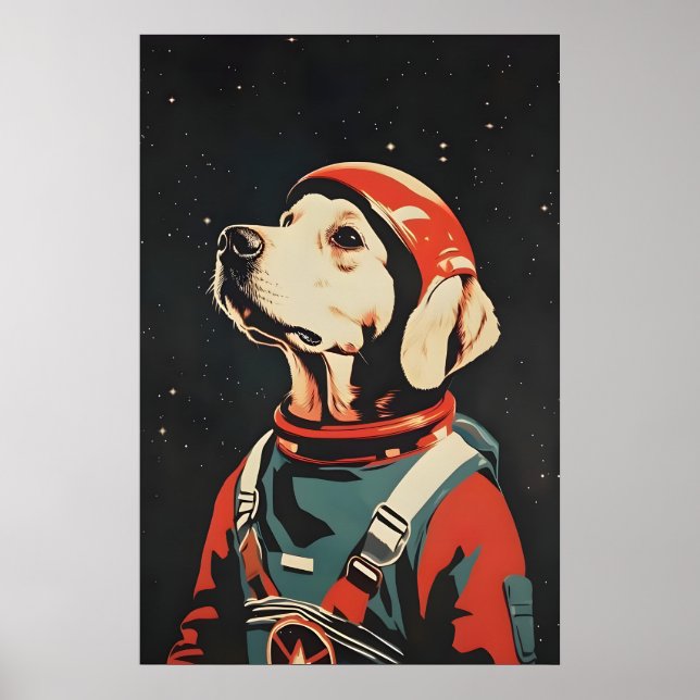 Póster de astronauta retriever de la bahía de Ches (Frente)