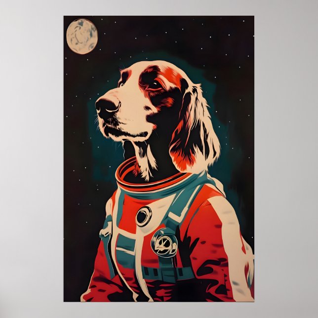 Póster de astronauta Setter Irlandés, Setter Irlan (Frente)
