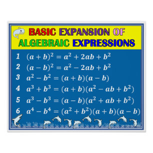 Poster de aula de matemáticas álgebra - océano azu