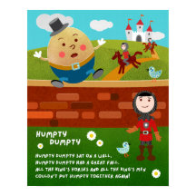 Póster de aula del poema infantil Humpty Dumpty