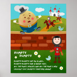 Póster de aula del poema infantil Humpty Dumpty