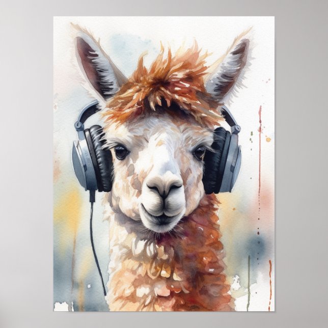 Póster de auriculares de Alpaca Music Factory (Frente)
