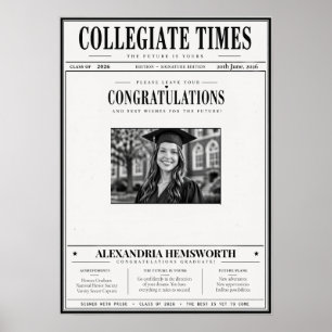 Póster de Autógrafo de Graduación de Periódico Ant