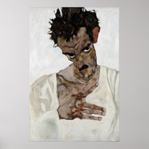Póster de autorretrato de Egon Schiele Expresionis
