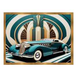 Poster de autos optimizado Art Deco
