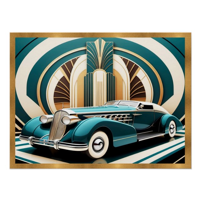 Poster de autos optimizado Art Deco (Anverso)