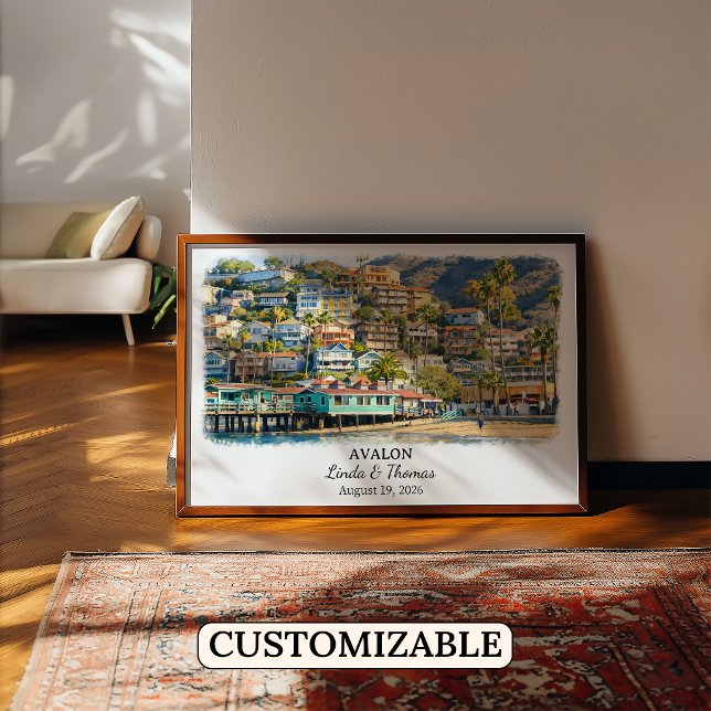 Póster de Avalon California, Acuarela, Personaliza (Subido por el creador)