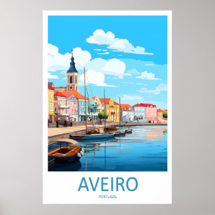 Póster de Aveiro Vintage Parque Viaje Nacional Esq