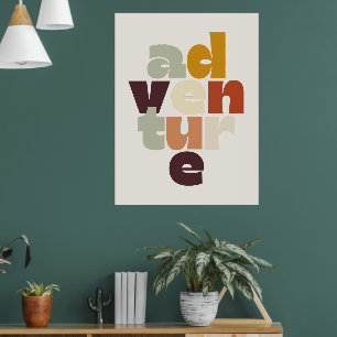 Póster de aventura de estilo retro