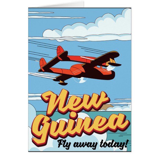 Póster de aventura de Nueva Guinea. (Frente)