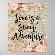 Póster de aventura dulce es el amor