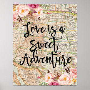 Póster de aventura dulce es el amor
