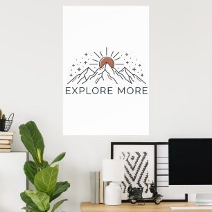 Póster de aventura en la montaña Explorar más