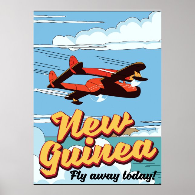 Póster de aventura en Nueva Guinea. (Frente)