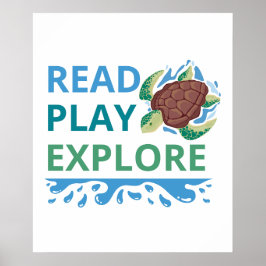 Póster de Aventuras Oceánicas Leer • Jugar • Explo