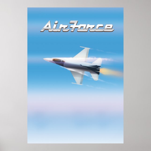Póster de avión de combate de la Fuerza Aérea (Frente)