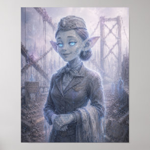 Póster de azafata / puente roto / Confianza