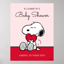 Póster de Baby Shower Snoopy | Pequeño Corazón