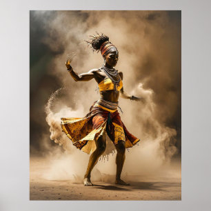 Póster de bailarín africano