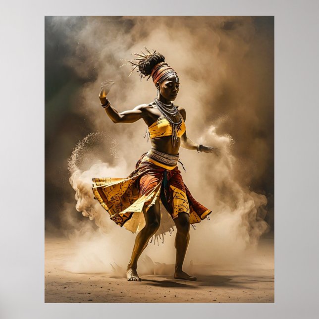 Póster de bailarín africano (Frente)