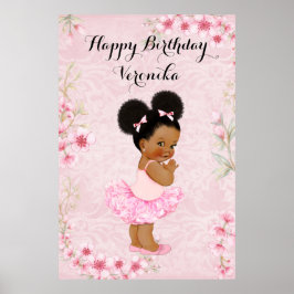 Póster de Bailarina de Flores Rosas para Niña