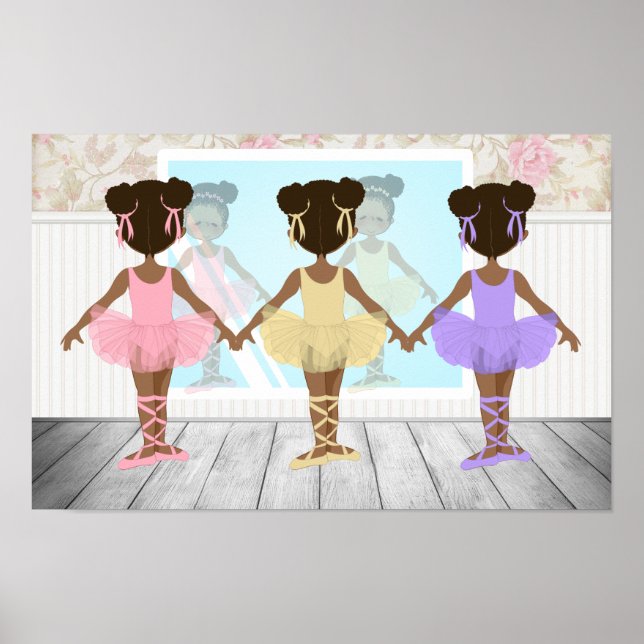 Póster de bailarina de niña afroamericana (Frente)