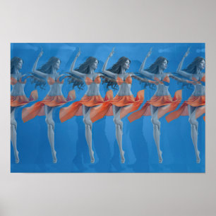 Póster de bailarina estereograma 3D