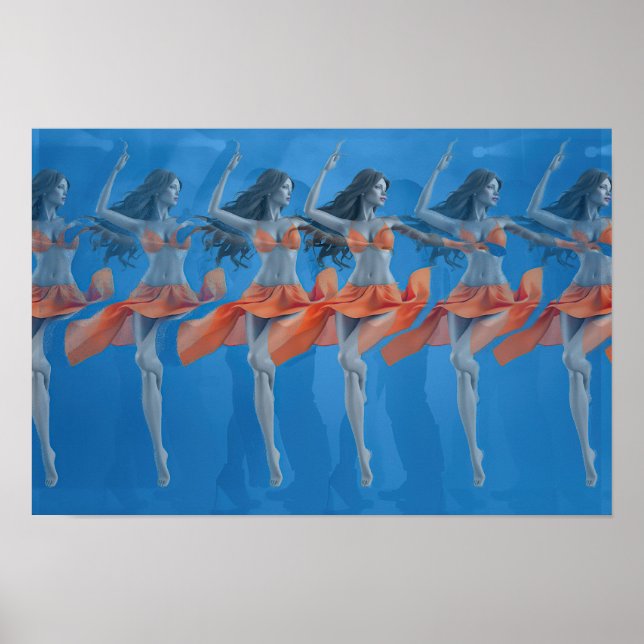 Póster de bailarina estereograma 3D (Frente)