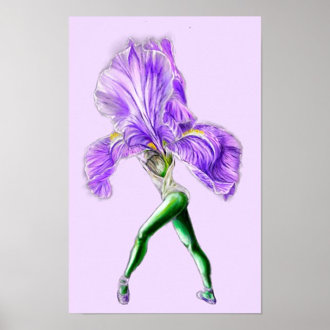 Póster de bailarina flor de iris ballet (Frente)