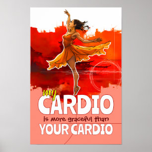Póster de baile de ballet cardiovascular elegante
