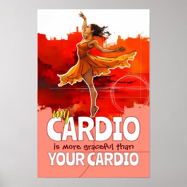 Póster de baile de ballet cardiovascular elegante (Frente)