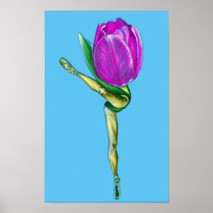 Póster de baile de ballet de tulipán bailarina - P