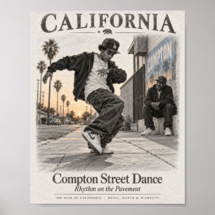 Póster de baile de la calle Compton