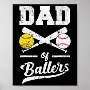 Póster De Ballers Dad Of Baseball Y Softball Player Para