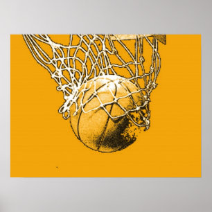 Poster de baloncesto motivacional de arte pop